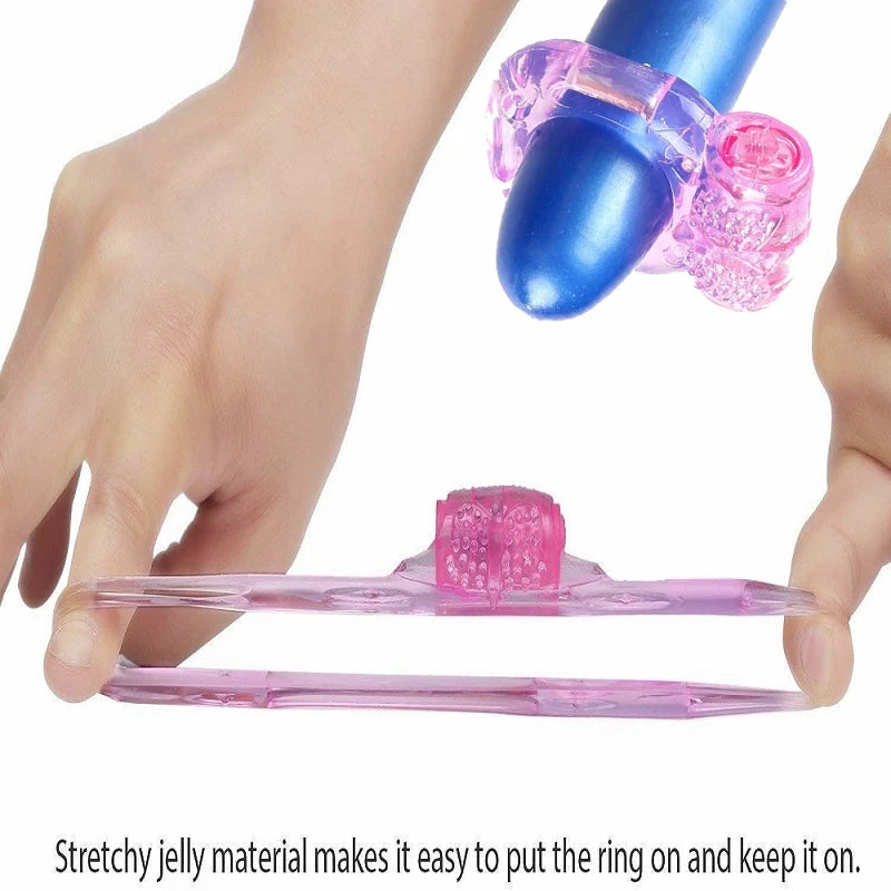 Butterfly Vibrating Penis Ring Silicone Cock Rings Vibrator Male Penis